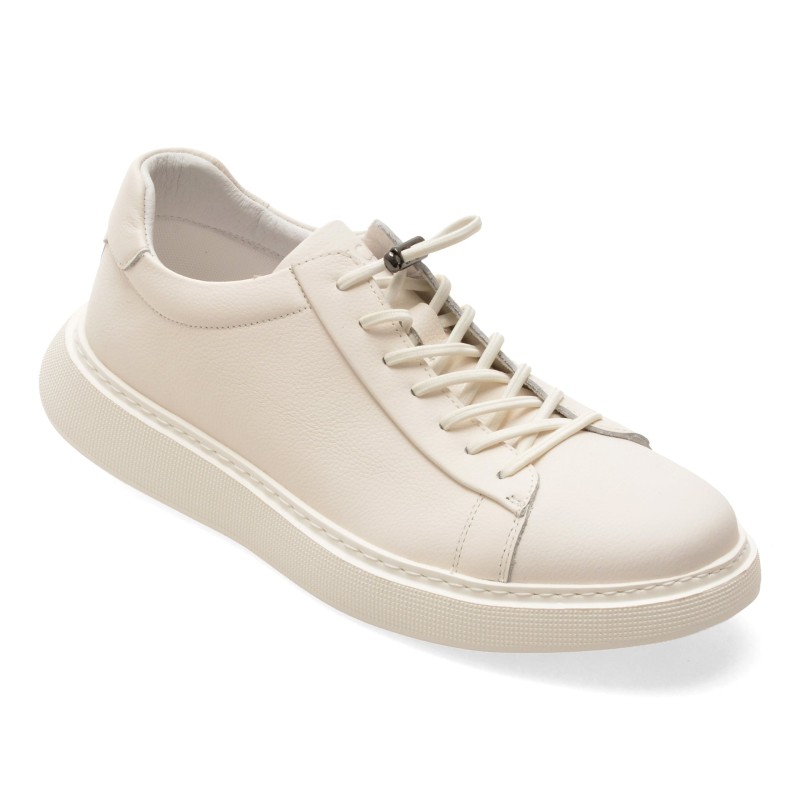 Pantofi sport EPICA albi, 2205, din piele naturala