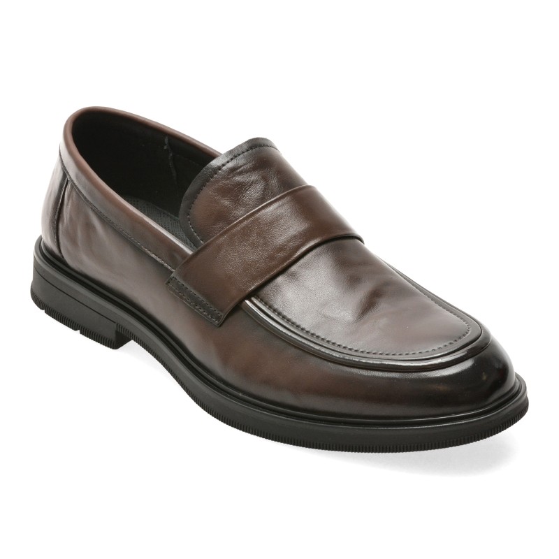 Mocasini eleganti EPICA maro, AH02, din piele naturala