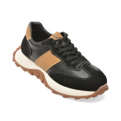 Pantofi sport OTTER negri, SN60003, din piele naturala