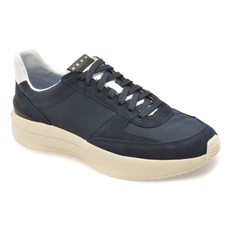 Pantofi sport GEOX bleumarin, U656KA, din material textil si piele naturala
