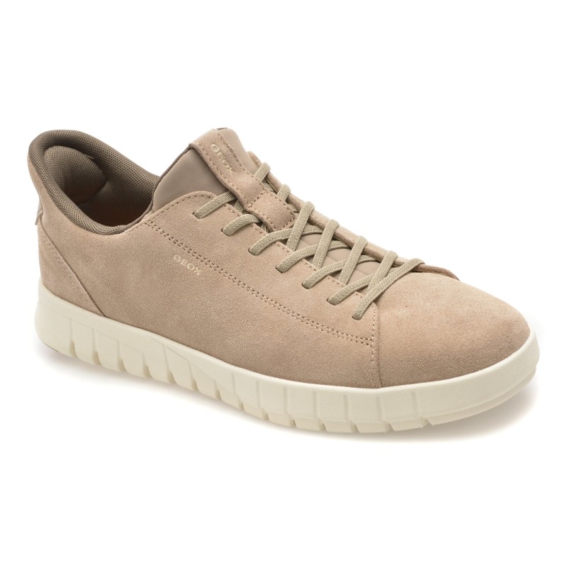 Pantofi sport GEOX bej, U65MAA, din piele intoarsa