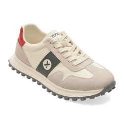 Pantofi sport GRYXX albi, 58373, din material textil si piele naturala