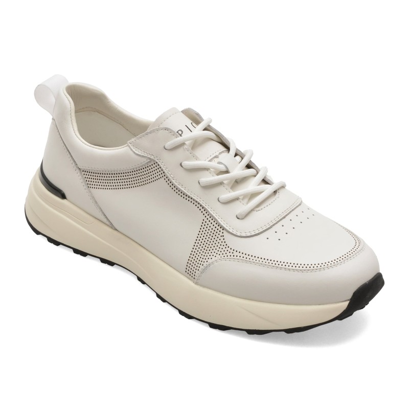 Pantofi sport EPICA albi, 63026, din piele naturala