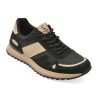 Pantofi sport OTTER negri, E660005, din material textil si piele naturala