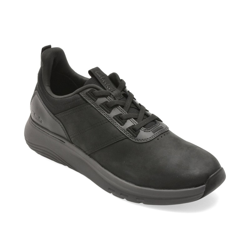 Pantofi sport CLARKS negri, MOTION TREK LX, din piele naturala