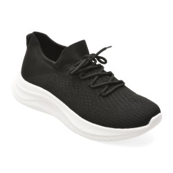 Pantofi sport BITE THE BULLET alb-negru, CL603, din material textil