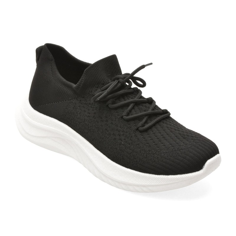 Pantofi sport BITE THE BULLET alb-negru, CL603, din material textil