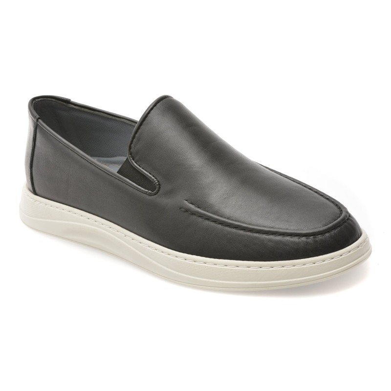 Mocasini BITE THE BULLET negri, OY970, din piele naturala