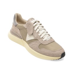 Pantofi sport CLARKS gri, CRAFT WICK LACE, din material textil si piele naturala