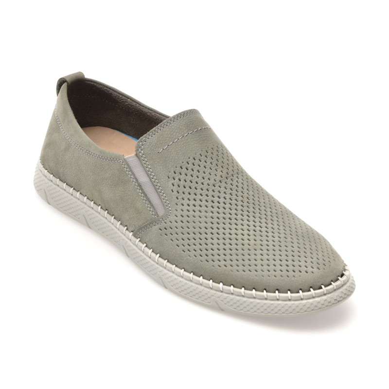 Pantofi BITE THE BULLET gri, 1822, din nabuc