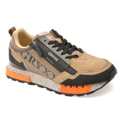 Pantofi sport GRYXX gri, 6013, din material textil si piele naturala