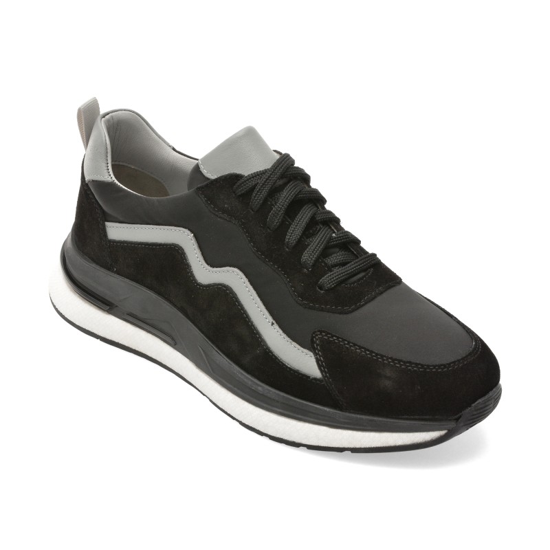 Pantofi sport MARCO BUFFON negri, BF6001, din piele naturala