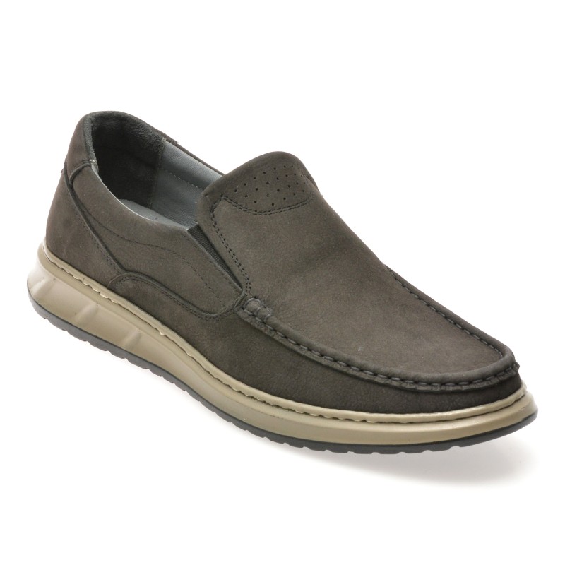 Mocasini SHOWMAN gri, SH4101, din nabuc