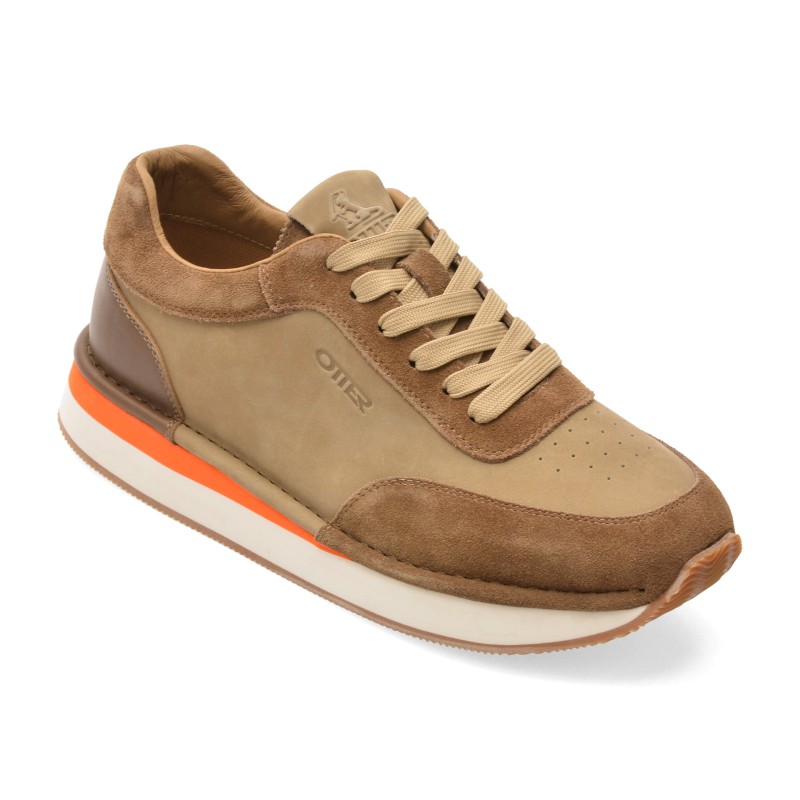 Pantofi sport OTTER gri, J260001, din piele intoarsa