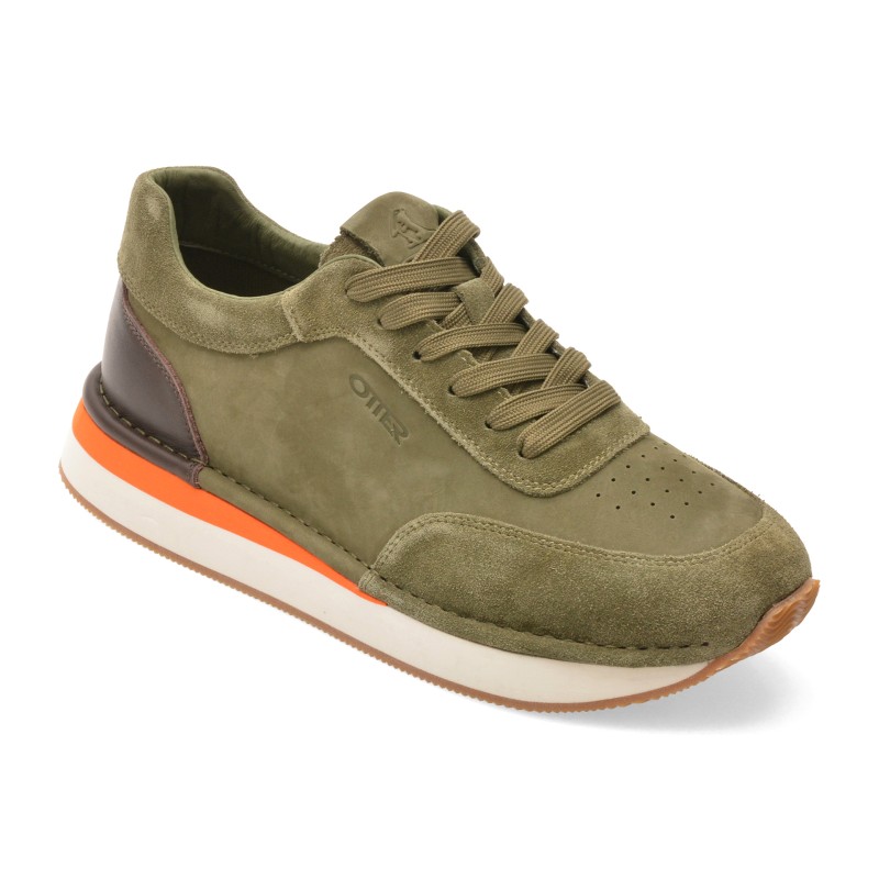 Pantofi sport OTTER kaki, J260001, din piele intoarsa
