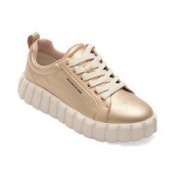 Pantofi sport PASS COLLECTION aurii, M960007, din piele naturala