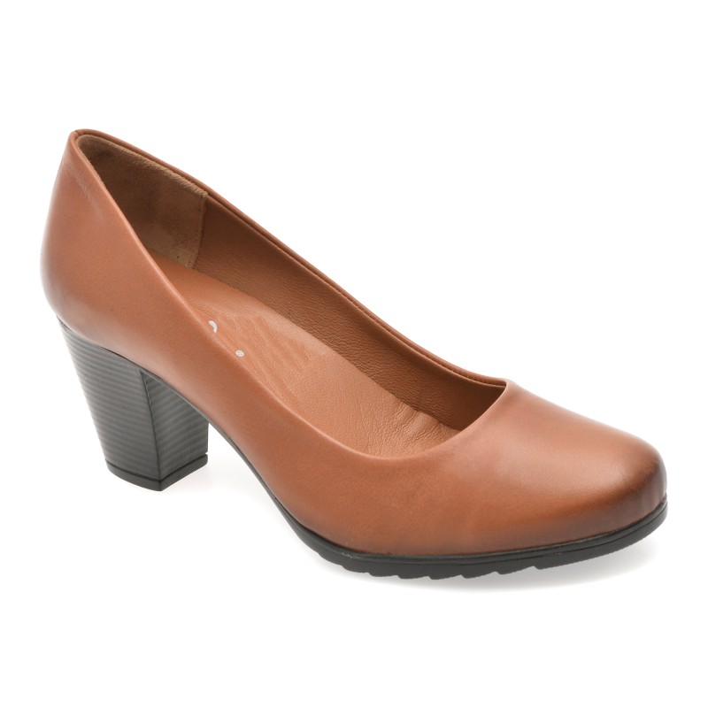 Pantofi eleganti EVIDA maro, EV301, din piele naturala
