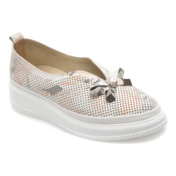 Pantofi GOLD DEER albi, 212618Z, din piele naturala