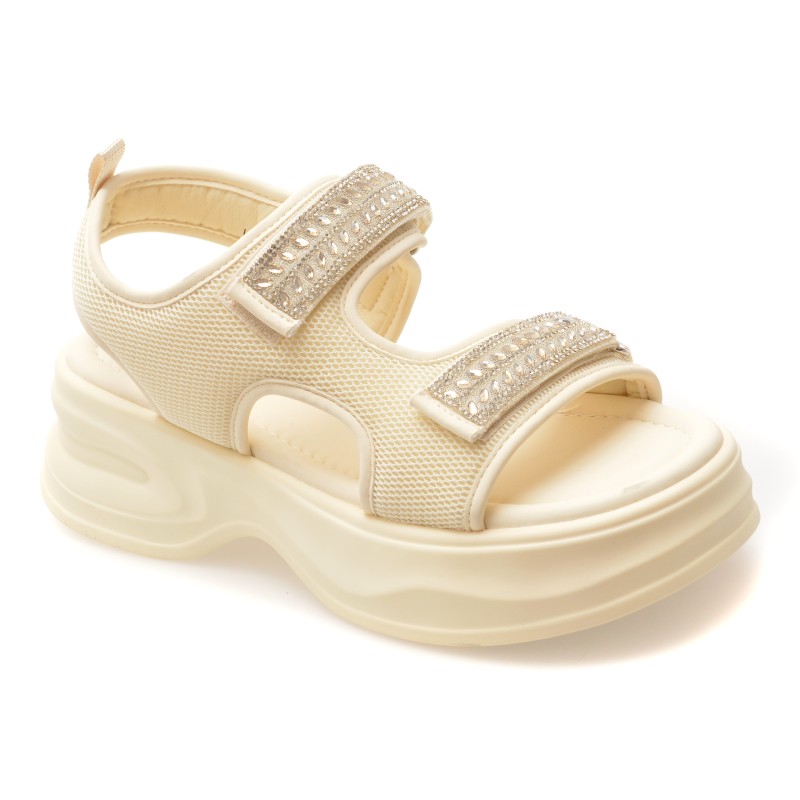 Sandale FLAVIA PASSINI albe, 56115, din material textil