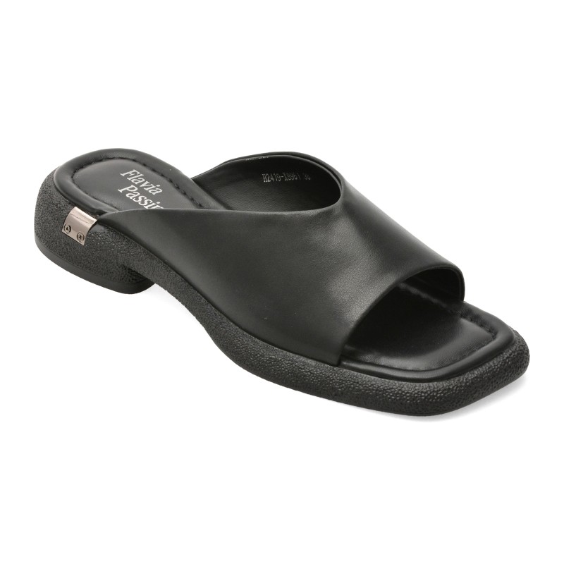 Papuci FLAVIA PASSINI negri, X8961, din piele naturala