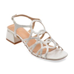 Sandale EPICA argintii, 951, din material textil