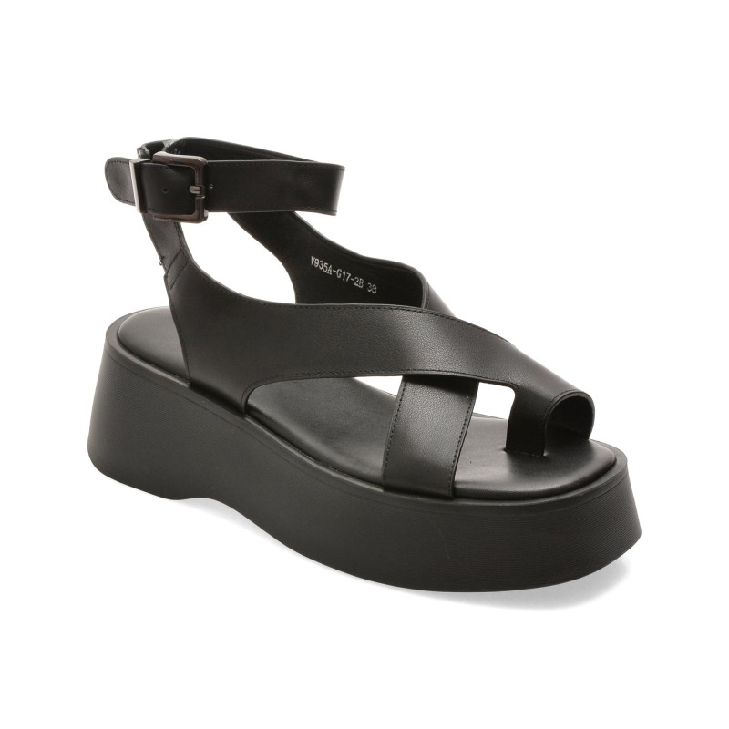 Sandale EPICA negre, 935AG17, din piele naturala