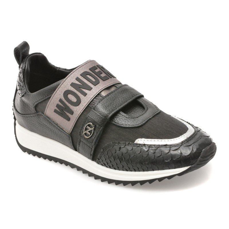 Pantofi sport ERISMA maro, 135697F, din material textil si piele naturala