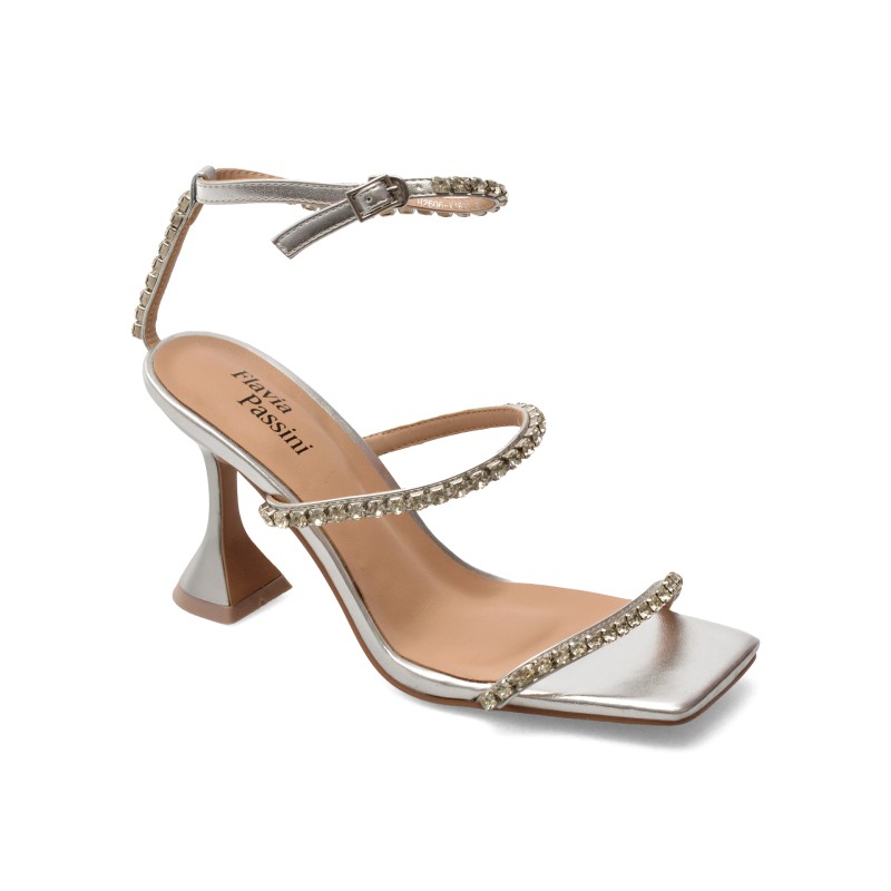 Sandale elegante FLAVIA PASSINI argintii, V1838, din piele naturala
