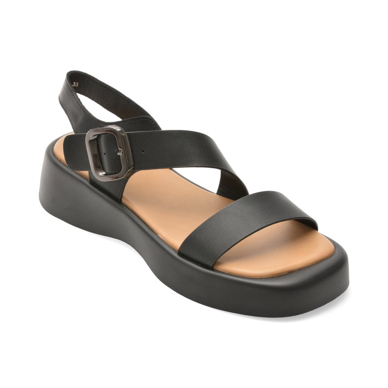 Sandale EPICA negre, WC60006, din piele naturala
