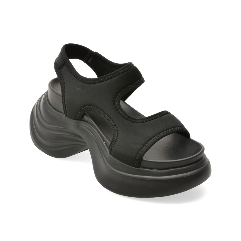 Sandale GRYXX negre, 6007, din material textil