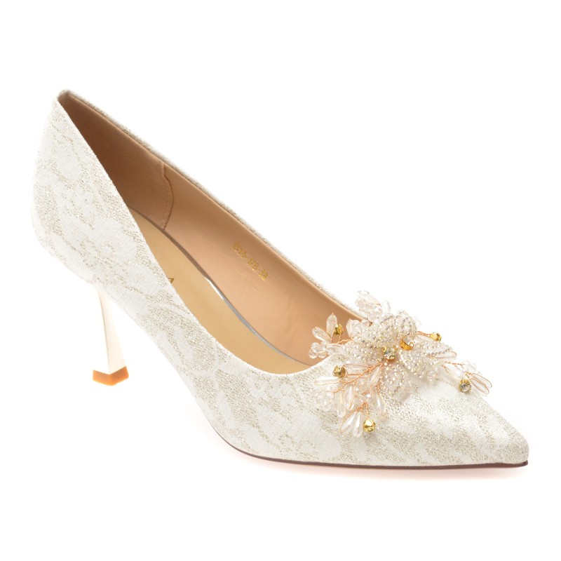 Pantofi eleganti EPICA argintii, 1314178, din piele ecologica