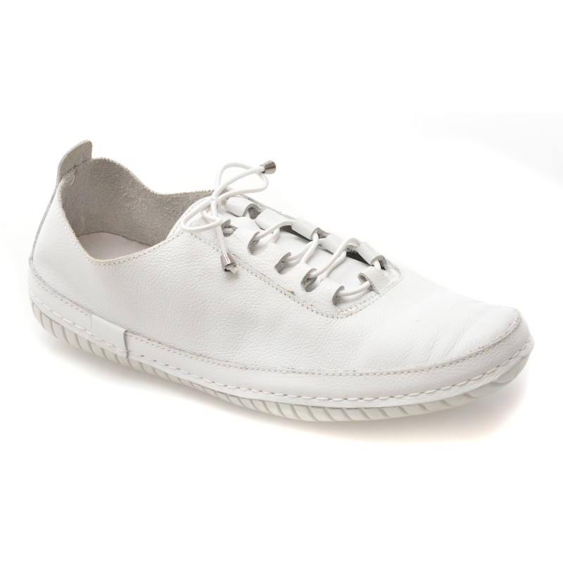 Pantofi EVIDA albi, EV2913, din piele naturala