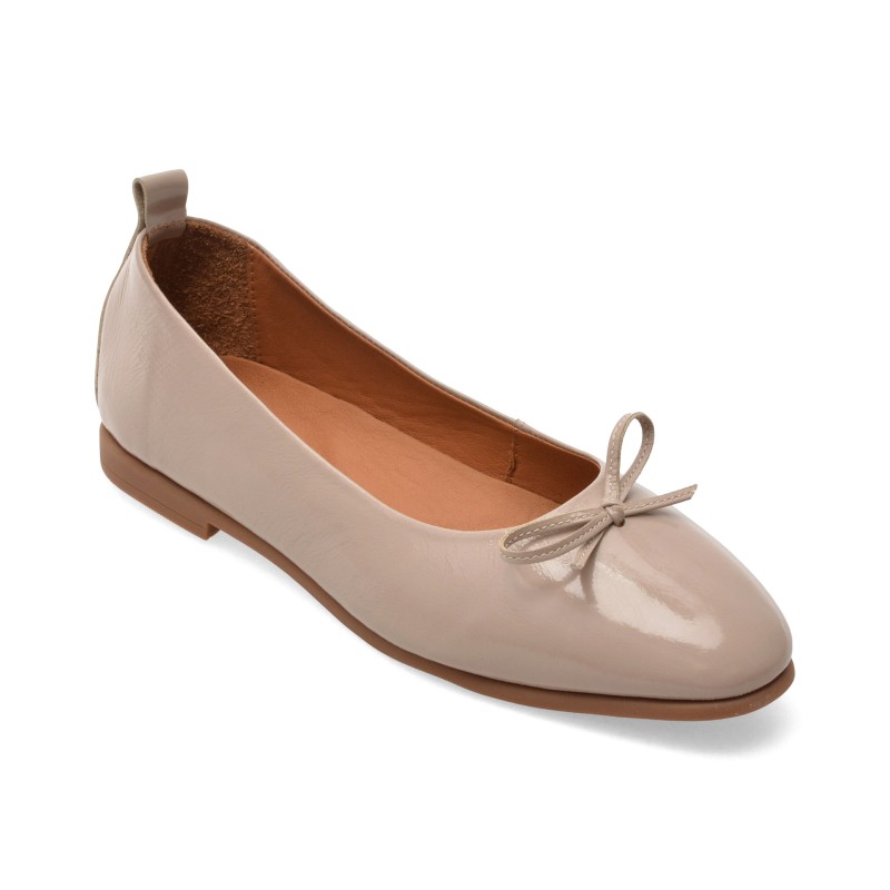 Balerini IMAGE gri, 261004, din piele naturala lacuita