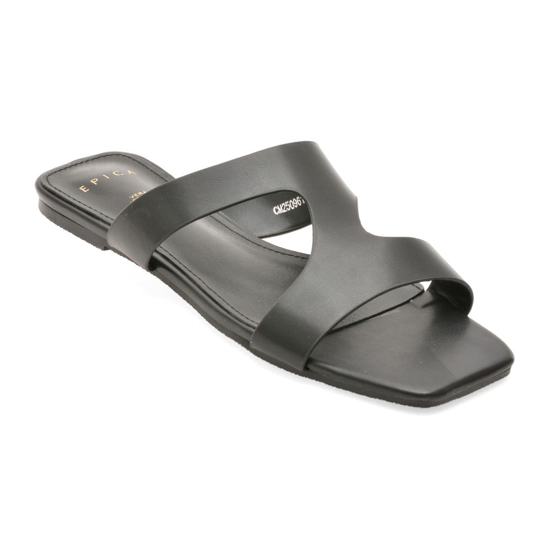 Papuci EPICA negri, 961, din piele ecologica