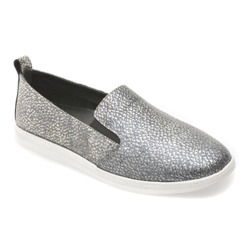 Pantofi EVIDA argintii, EV2812A, din nabuc