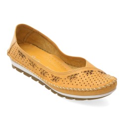 Balerini FLAVIA PASSINI galbeni, 2666, din piele naturala