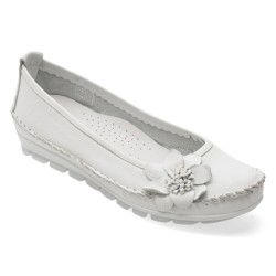 Balerini FLAVIA PASSINI albi, 127, din piele naturala