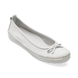 Balerini FLAVIA PASSINI albi, 2565, din piele naturala