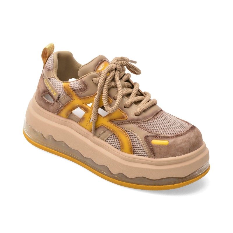 Pantofi sport GRYXX galbeni, 5S137, din material textil