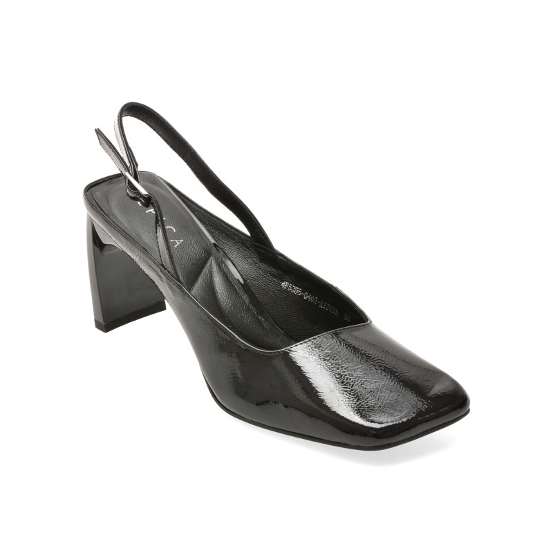 Pantofi eleganti EPICA negri, 4F5395, din piele naturala lacuita