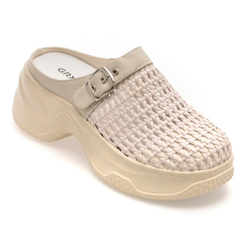 Papuci GRYXX bej, 2511, din piele ecologica