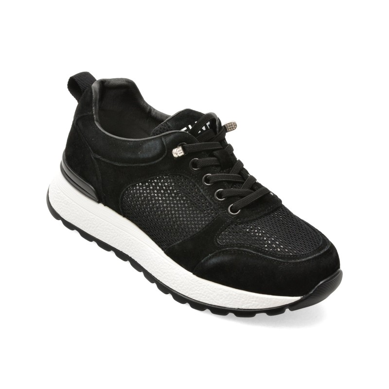 Pantofi sport FLAVIA PASSINI negri, WM12, din material textil si piele naturala