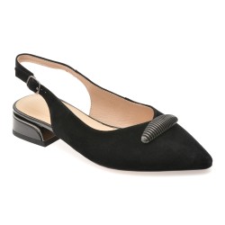 Pantofi eleganti EPICA negri, 5K344, din piele intoarsa