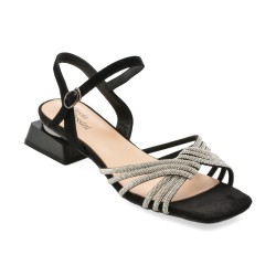 Sandale FLAVIA PASSINI negre, V1575, din piele intoarsa