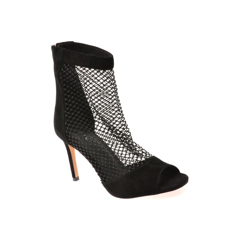 Sandale elegante EPICA negre, EFL961, din piele intoarsa