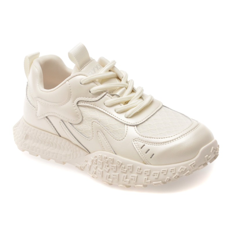 Pantofi sport GRYXX albi, 106, din material textil si piele naturala