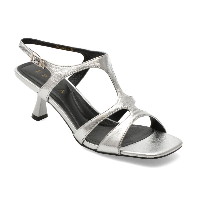 Sandale elegante EPICA argintii, 3269, din piele naturala