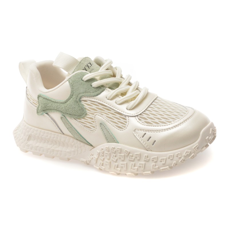 Pantofi sport GRYXX albi, 106, din material textil si piele naturala