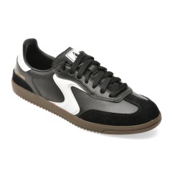 Pantofi sport SKECHERS alb-negru, HOTSHOT, din piele naturala