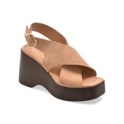 Sandale GRYXX bej, M809, din piele intoarsa